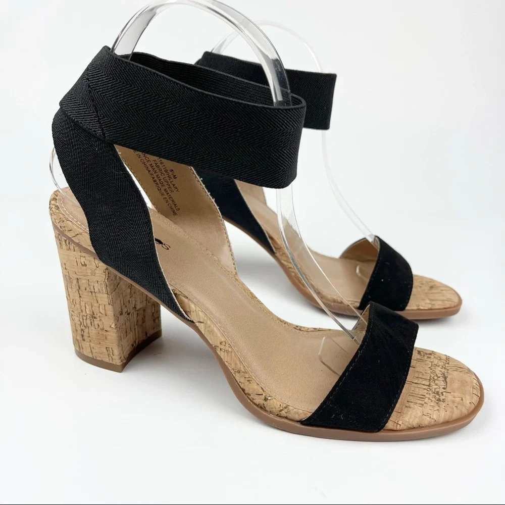 Maurices Hillary Ankle Strap Block Heel Sandal in Black - Picture 1 of 9